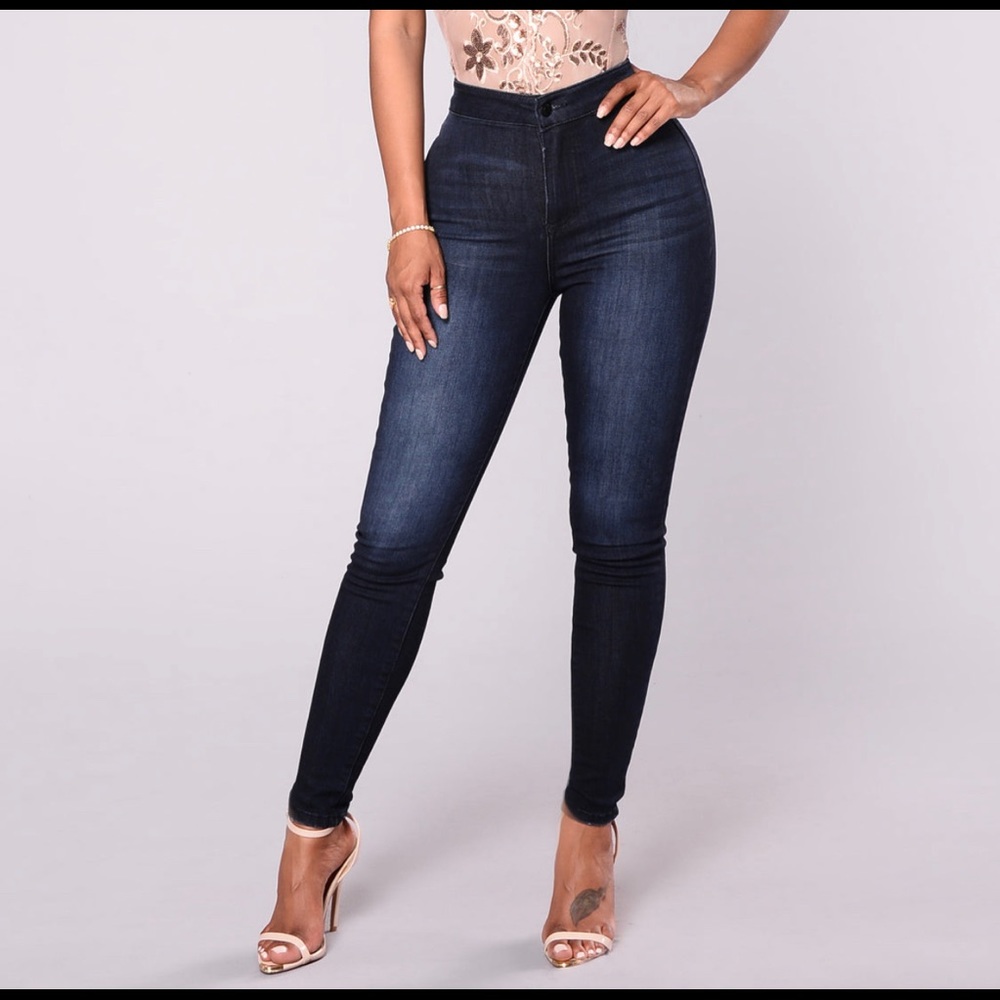 Soft, stretchy high rise (non-denim) jeans from Fashion Nova